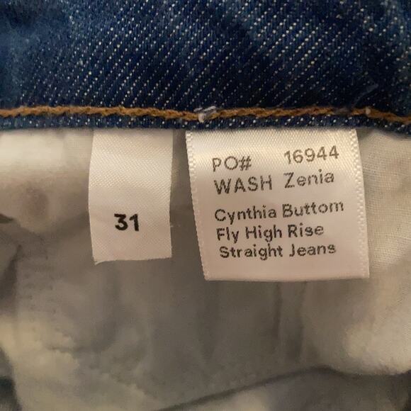 Reformation Cynthia Button Fly High Rise Straight Jeans Blue Denim Size 31x29 - Picture 7 of 9